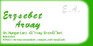 erzsebet arvay business card